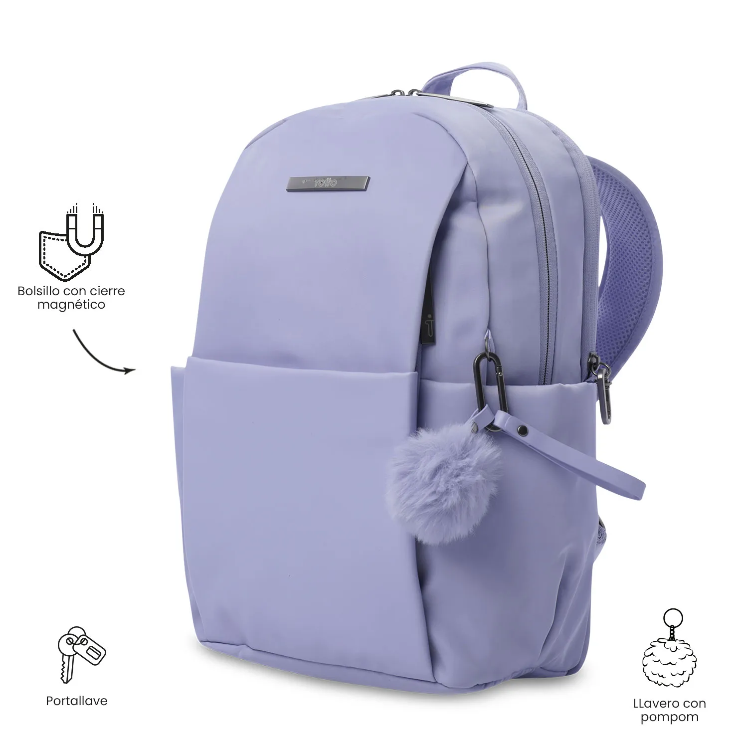 MORRAL TOTTO ADELAIDE 1 2.0 EJECUTIVO PORTA PC 14" - TALLA M - LILA