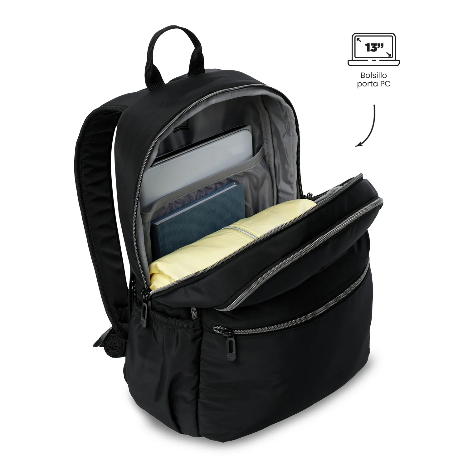 MORRAL TOTTO AYNATTO 2.0 EJECUTIVO PORTA PC 13" - TALLA M - NEGRO