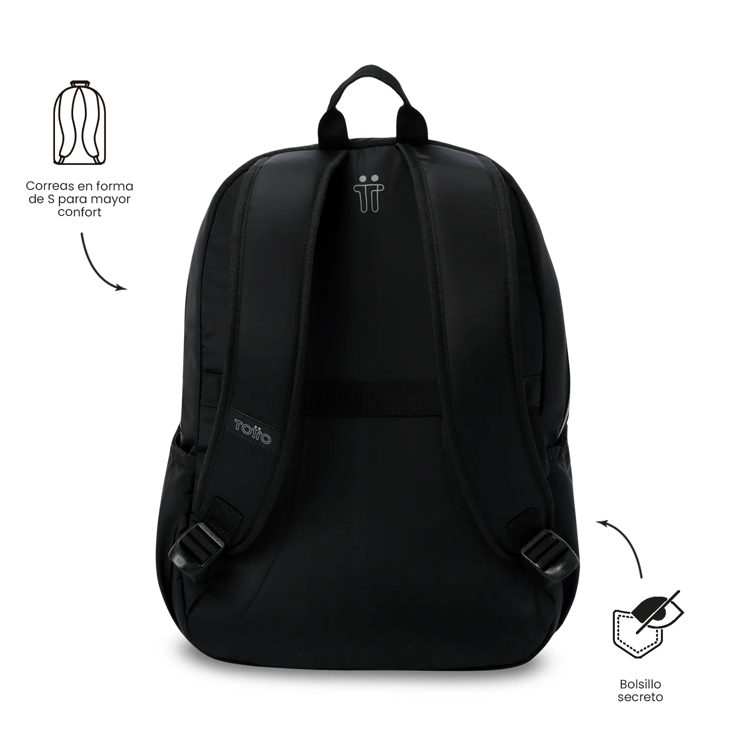 MORRAL TOTTO AYNATTO 2.0 EJECUTIVO PORTA PC 13" - TALLA M - NEGRO