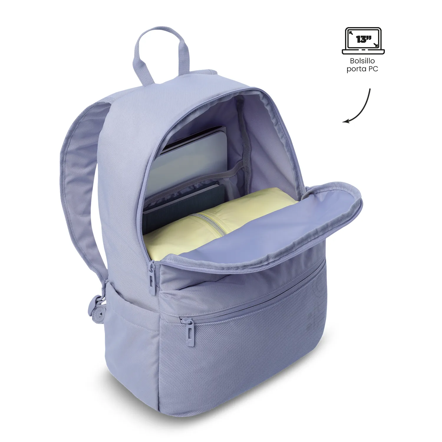 MORRAL TOTTO DRAGONAR 2.0 UNIVERSITARIO PORTA PC 13" - TALLA M - LILA