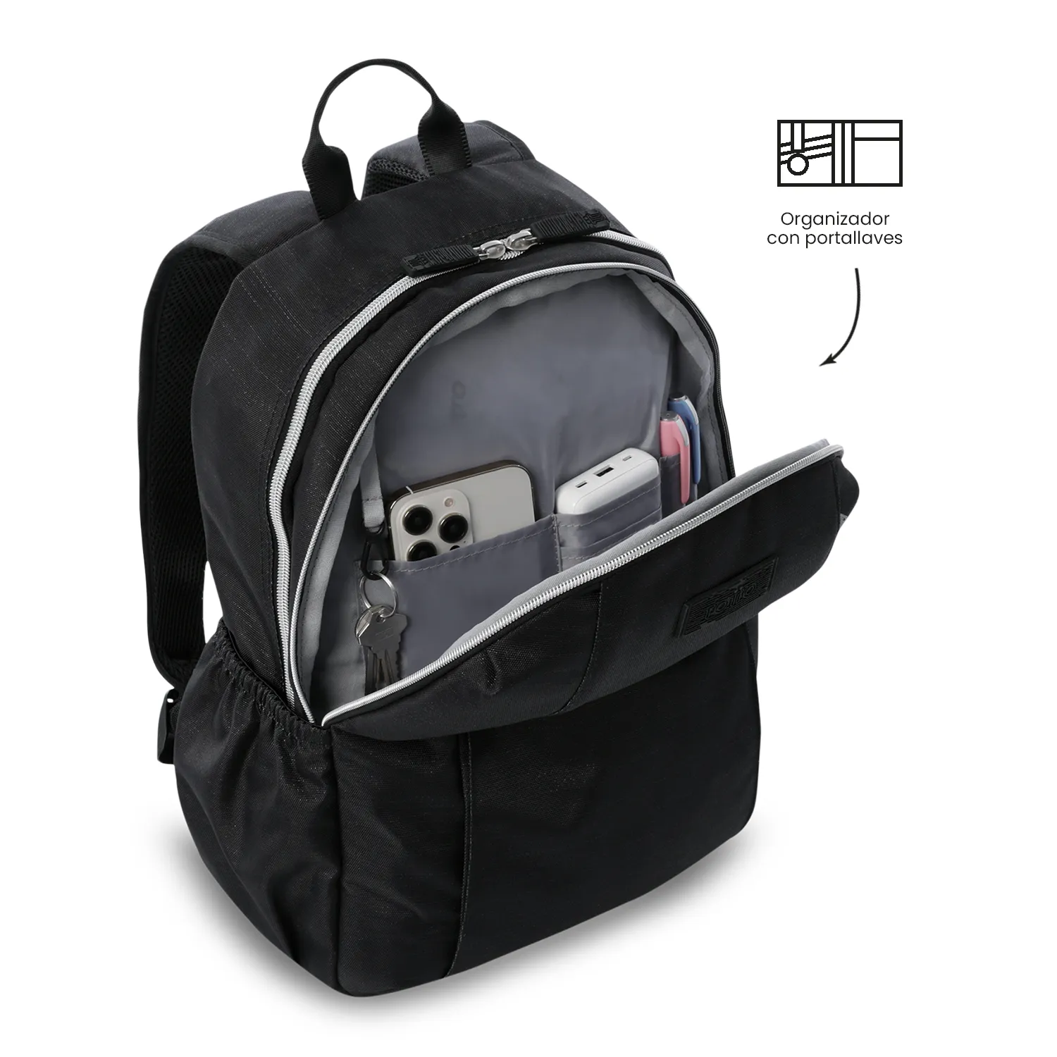 MORRAL TOTTO MODENA M3 SHINY UNIVERSITARIO PORTA PC 14" - TALLA M - NEGRO