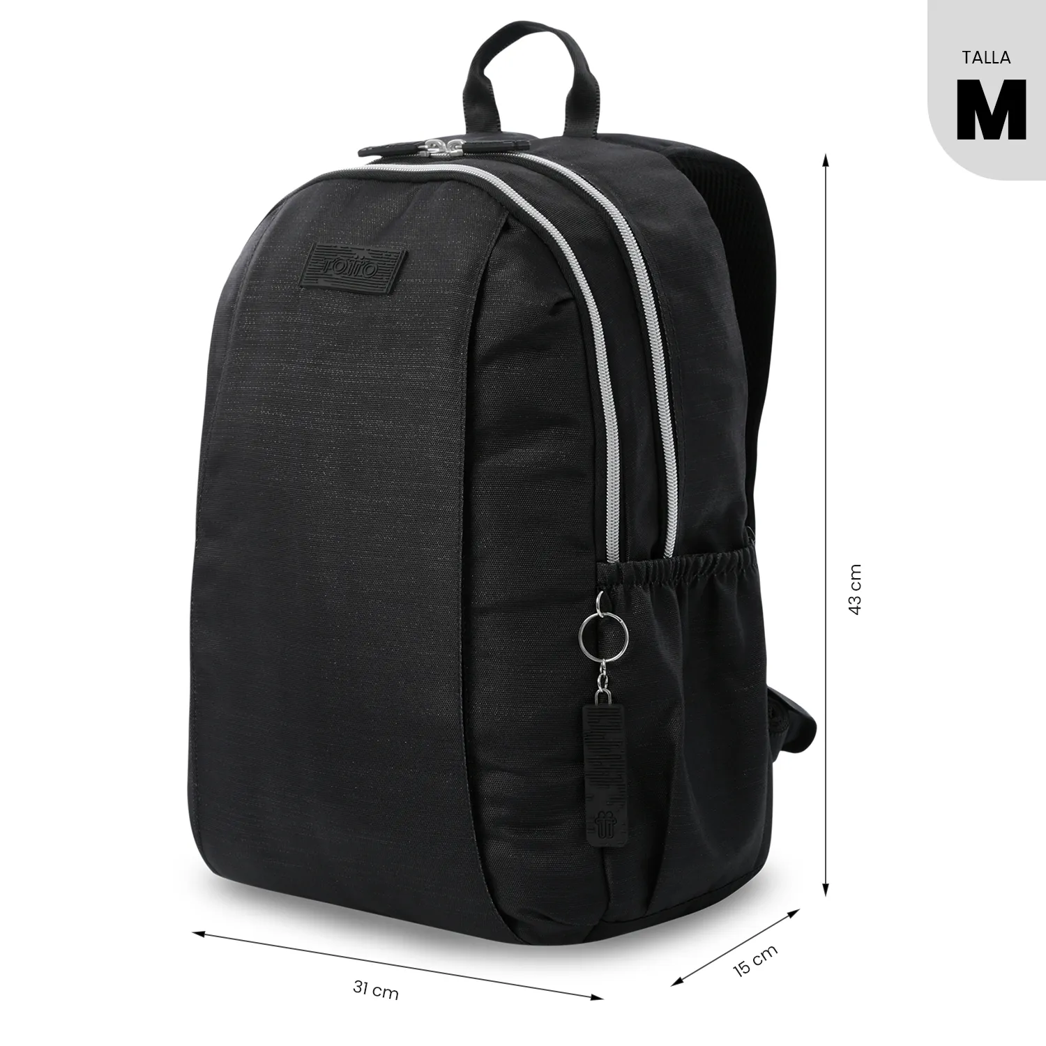 MORRAL TOTTO MODENA M3 SHINY UNIVERSITARIO PORTA PC 14" - TALLA M - NEGRO