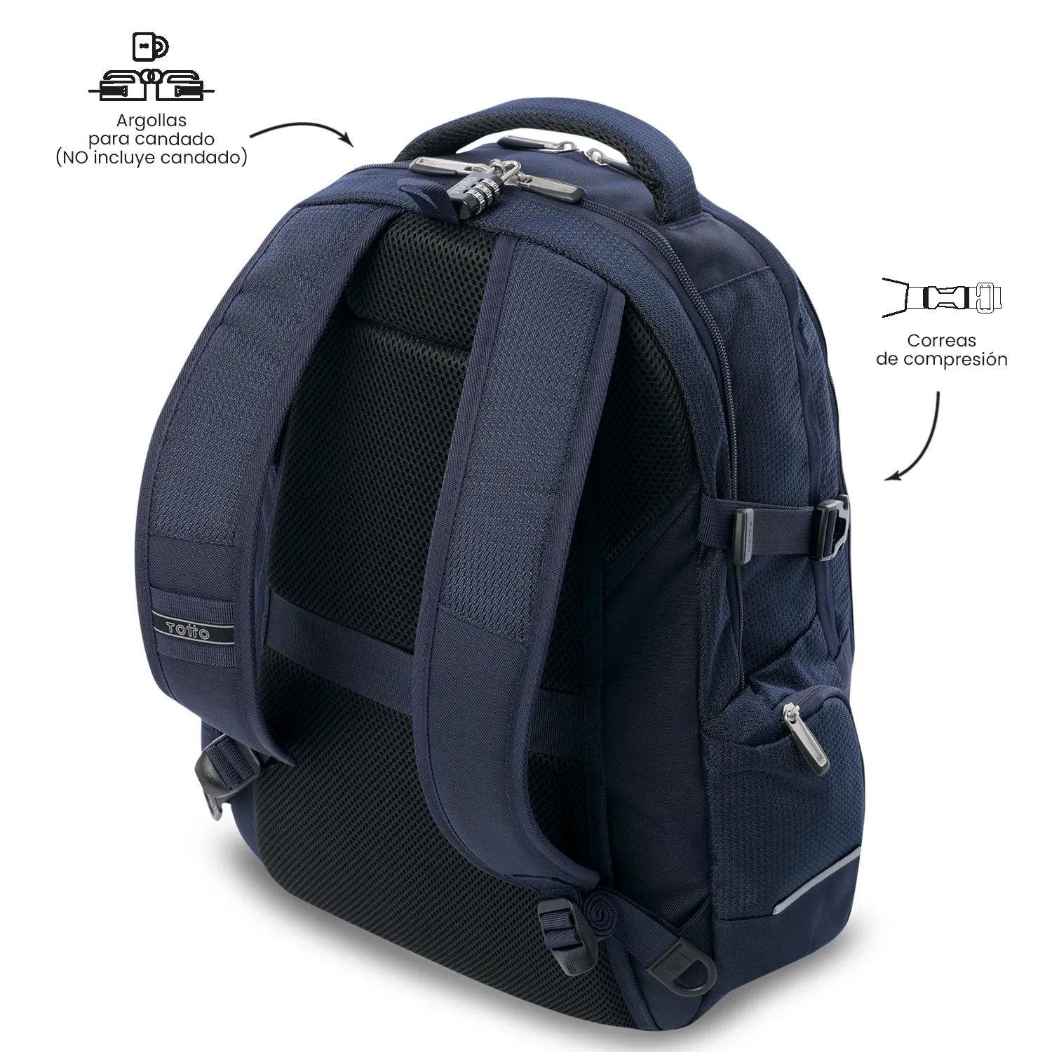 MORRAL TOTTO POLIXAN TACTICO PORTA PC 15.4" - TALLA XL - AZUL