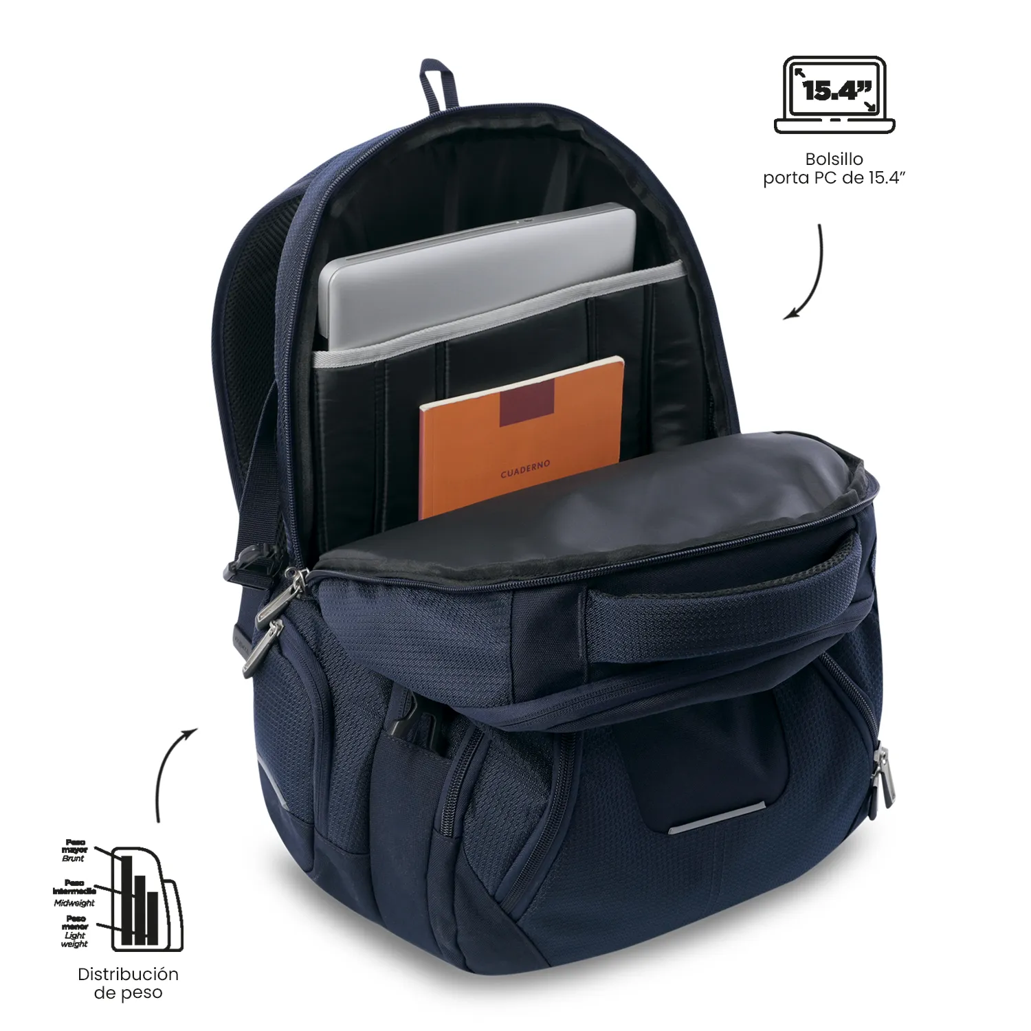 MORRAL TOTTO POLIXAN TACTICO PORTA PC 15.4" - TALLA XL - AZUL