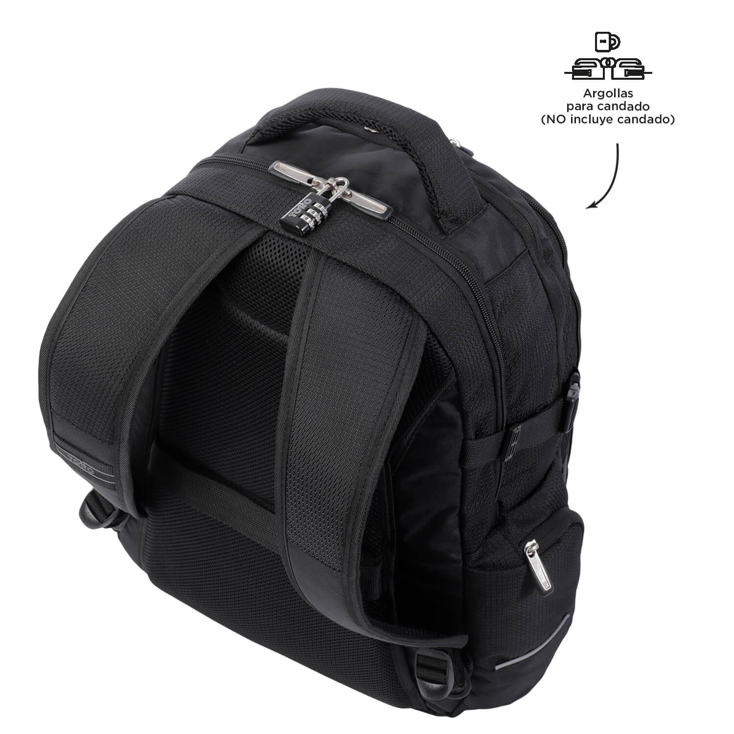 MORRAL TOTTO POLIXAN TACTICO PORTA PC 15.4" - TALLA XL - NEGRO