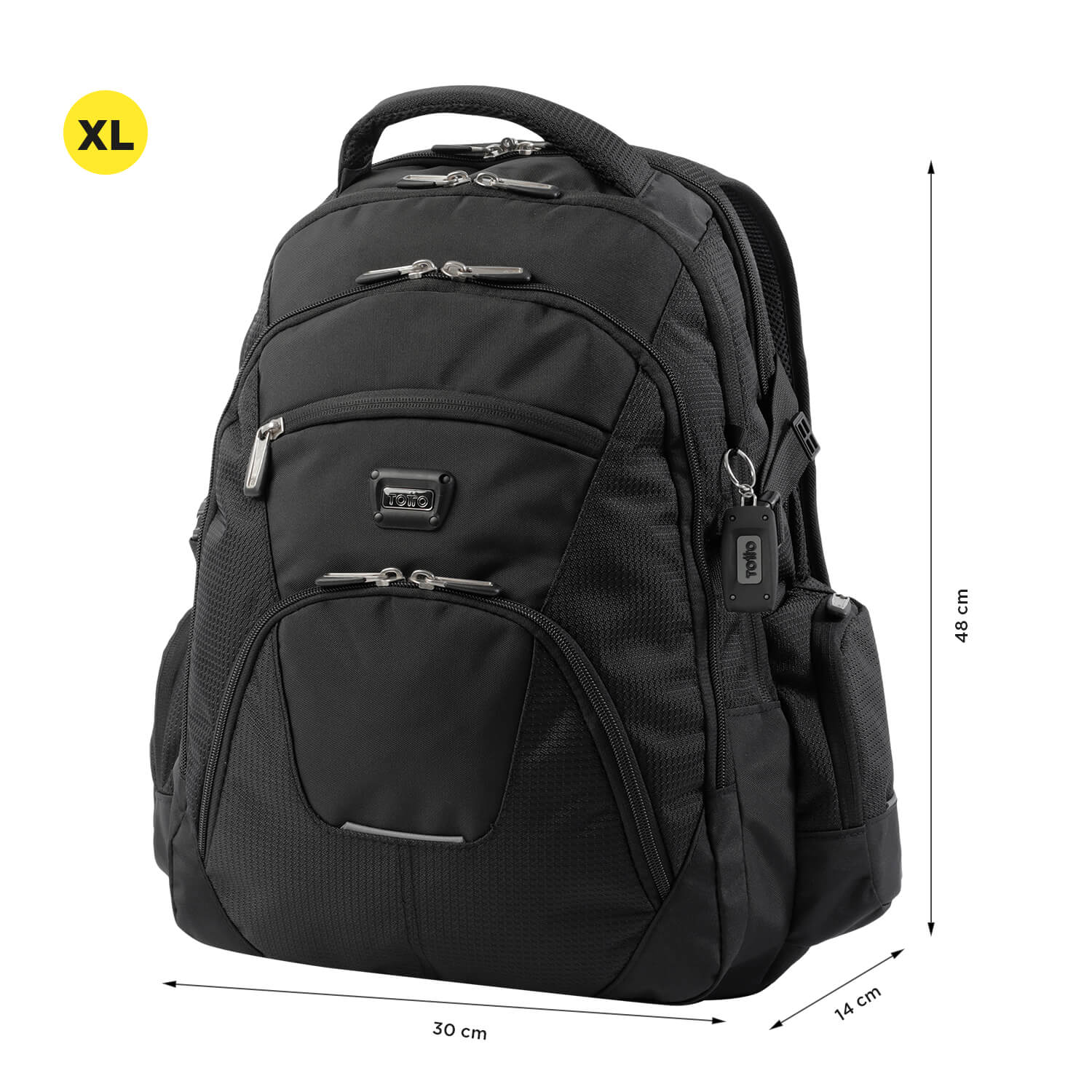 MORRAL TOTTO POLIXAN TACTICO PORTA PC 15.4" - TALLA XL - NEGRO