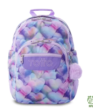 MORRAL TOTTO RAYOL JUVENIL PORTA PC 14" - TALLA L - LILA
