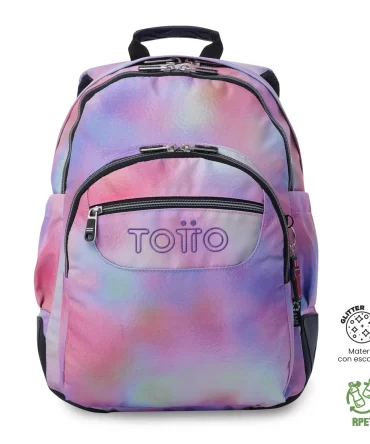 MORRAL TOTTO RAYOL GLITTER JUVENIL PORTA PC 14" - TALLA L - ROSADO