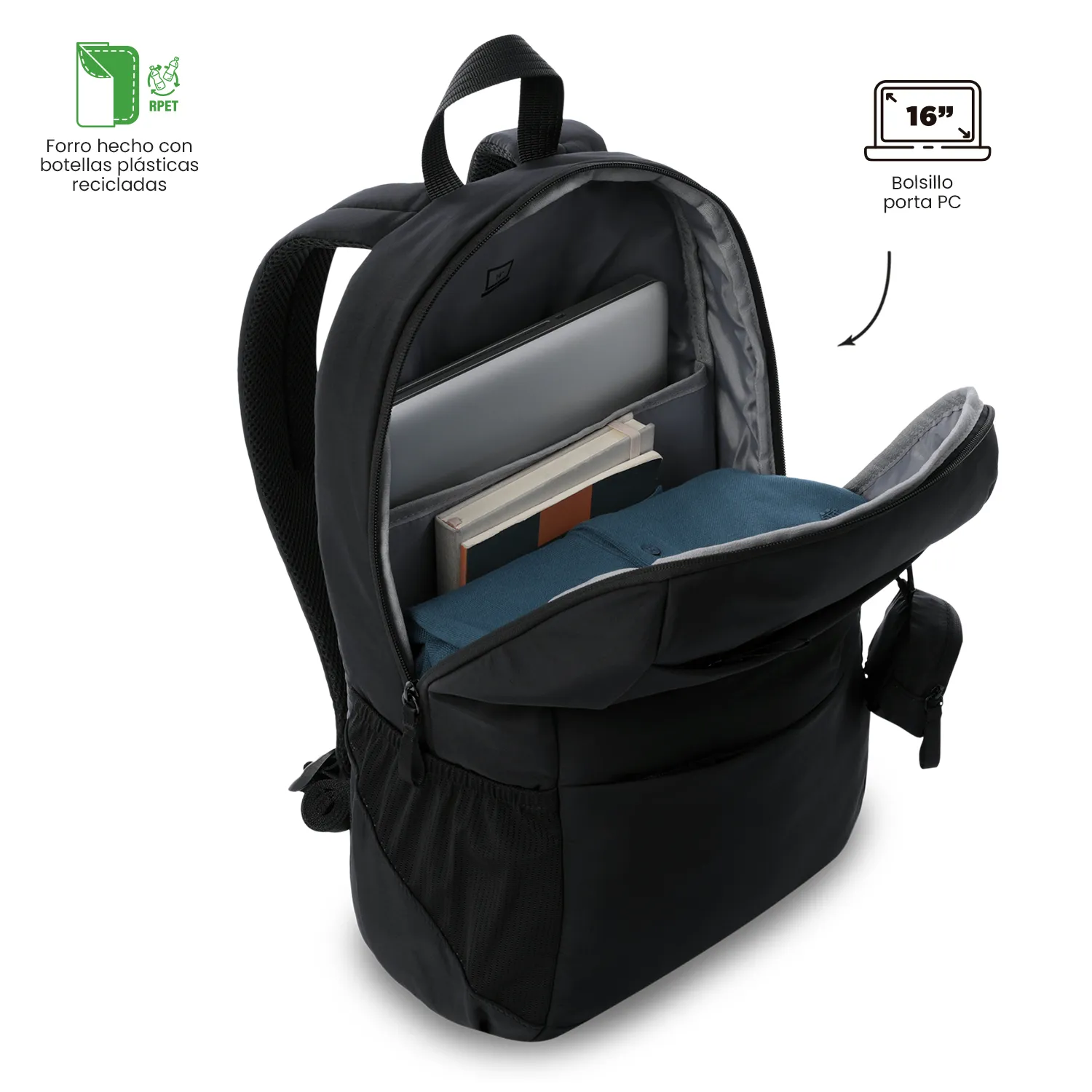 MORRAL TOTTO SUZUKA UNIVERSITARIO PORTA PC 16" - TALLA L - NEGRO