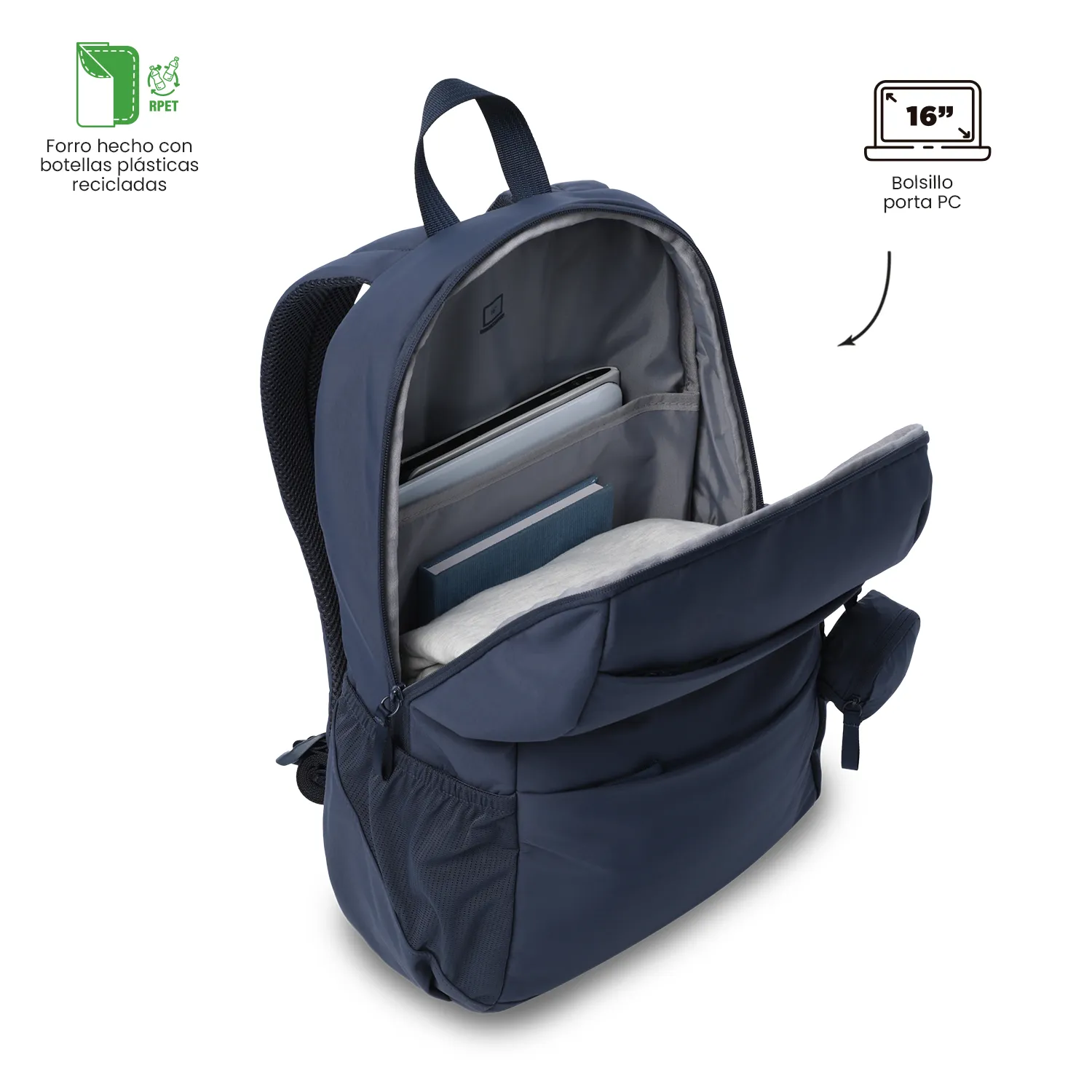 MORRAL TOTTO SUZUKA UNIVERSITARIO PORTA PC 16" - TALLA L - AZUL