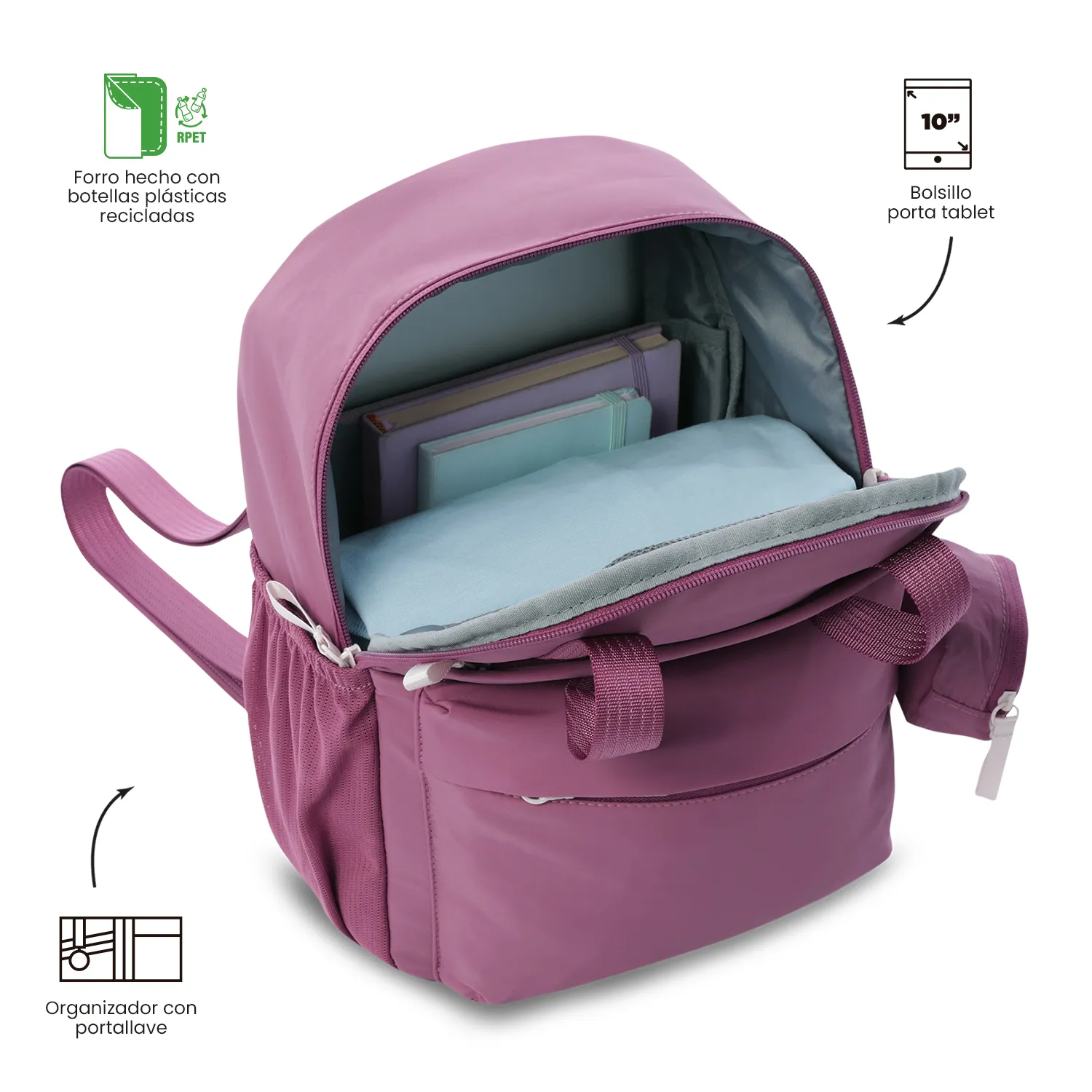 MORRAL TOTTO SUZUKA UNIVERSITARIO PORTA TABLET 10" - TALLA S - ROSADO