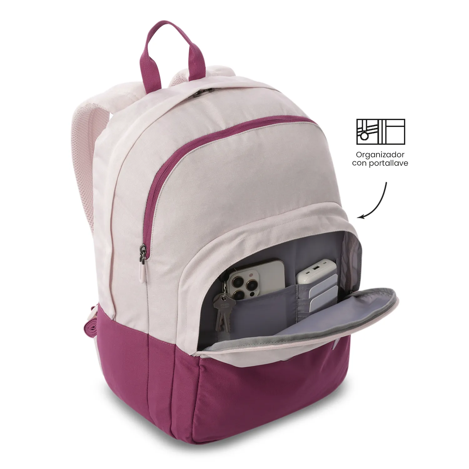 MORRAL TOTTO TOLUCA 2.0 EJECUTIVO PORTA PC 16" - TALLA L - ROSADO