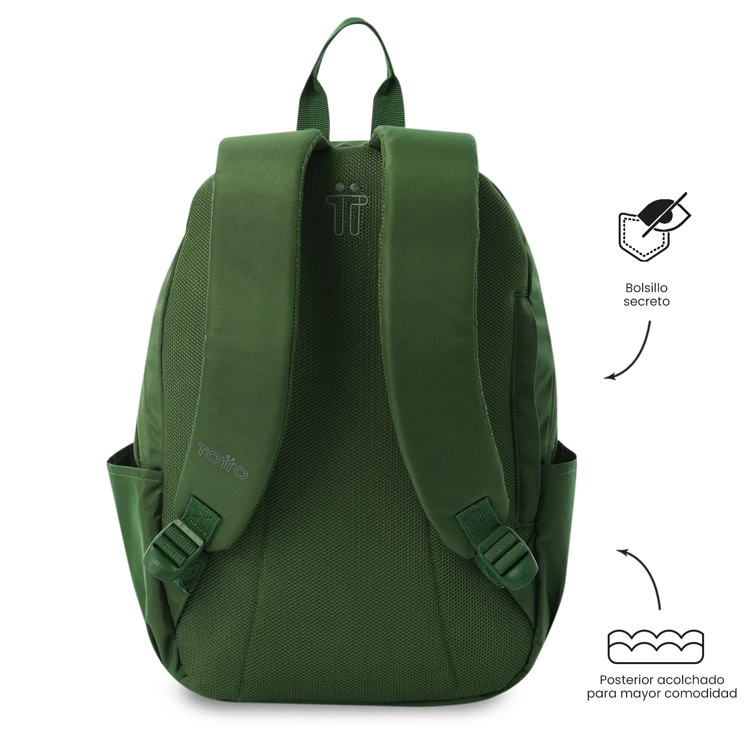 MORRAL TOTTO TRIK UNIVERSITARIO PORTA PC 14" - TALLA M - VERDE
