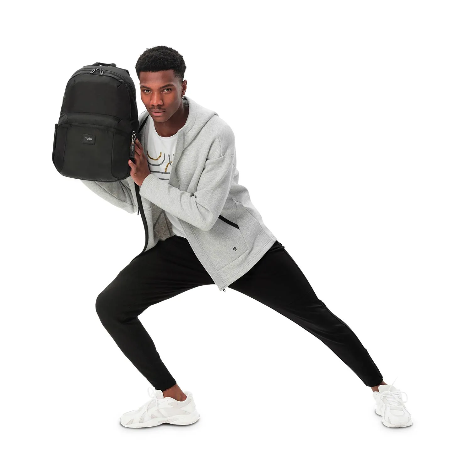 MORRAL TOTTO TRIK UNIVERSITARIO PORTA PC 14" - TALLA M - NEGRO