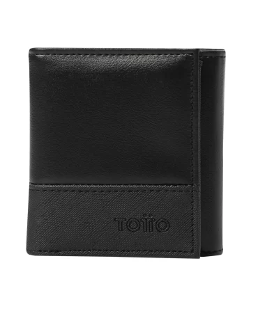 BILLETERA TOTTO SAFFIANO AQI RFID BLOCKER - NEGRO