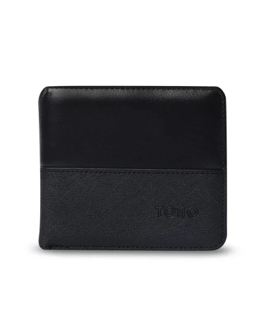 BILLETERA TOTTO SAFFIANO KRI RFID BLOCKER - NEGRO