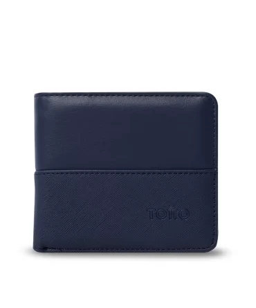 BILLETERA TOTTO SAFFIANO KRI RFID BLOCKER - AZUL