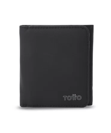 BILLETERA TOTTO WOOD GRANDE - RFID BLOCKER - NEGRO