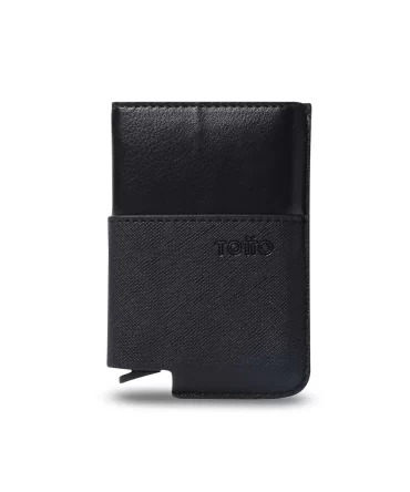 BILLETERA TOTTO SAFFIANO TAR - PORTADOCUMENTOS - RFID BLOCKER - NEGRO