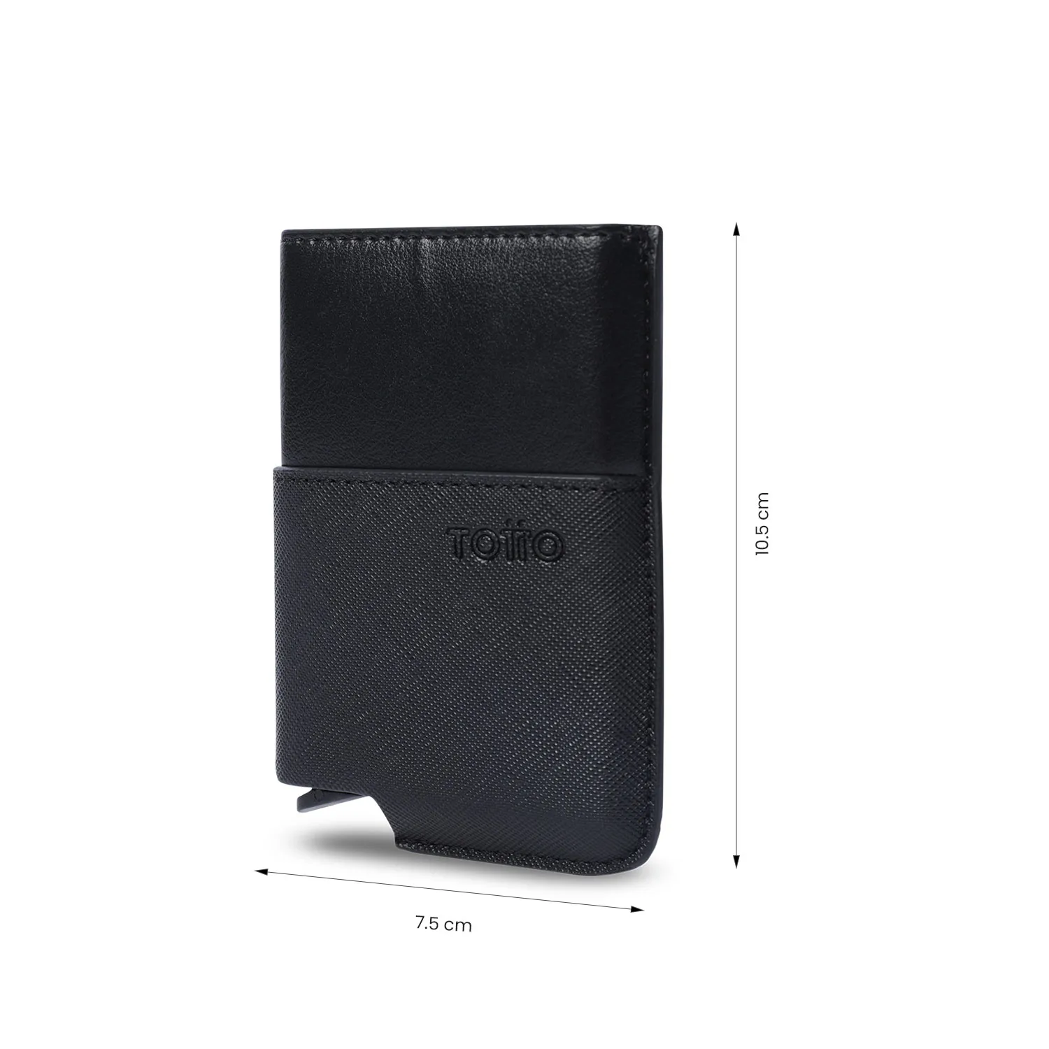 BILLETERA TOTTO SAFFIANO TAR - PORTADOCUMENTOS - RFID BLOCKER - NEGRO