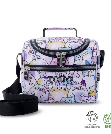 LONCHERA TOTTO PIZARRA GLITTER - ROSADO