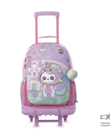 MORRAL TOTTO RUEDAS MAGIC SPARK - TALLA L - ROSADO