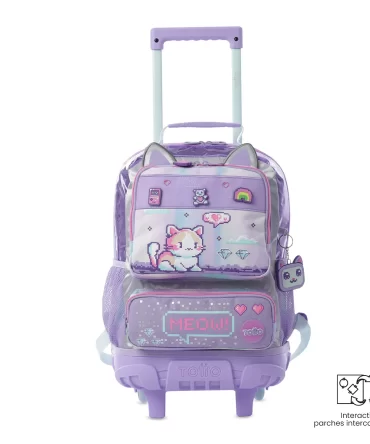 MORRAL TOTTO RUEDAS ANDY CAT - TALLA M - LILA