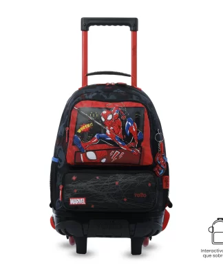 MORRAL TOTTO RUEDAS SPIDERMAN HERO - TALLA M - NEGRO