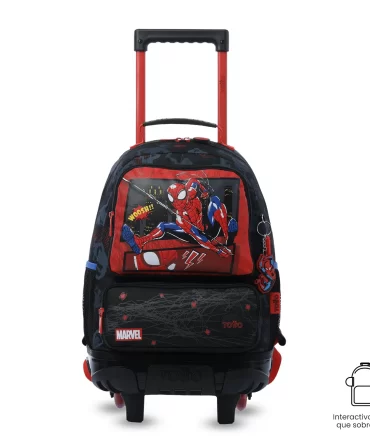 MORRAL TOTTO RUEDAS SPIDERMAN HERO - TALLA M - NEGRO