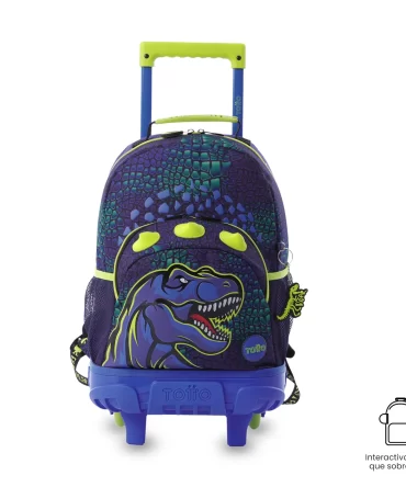 MORRAL TOTTO RUEDAS DINO ROCK - TALLA M - AZUL