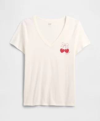 CAMISETA GAP MUJER - CUELLO V