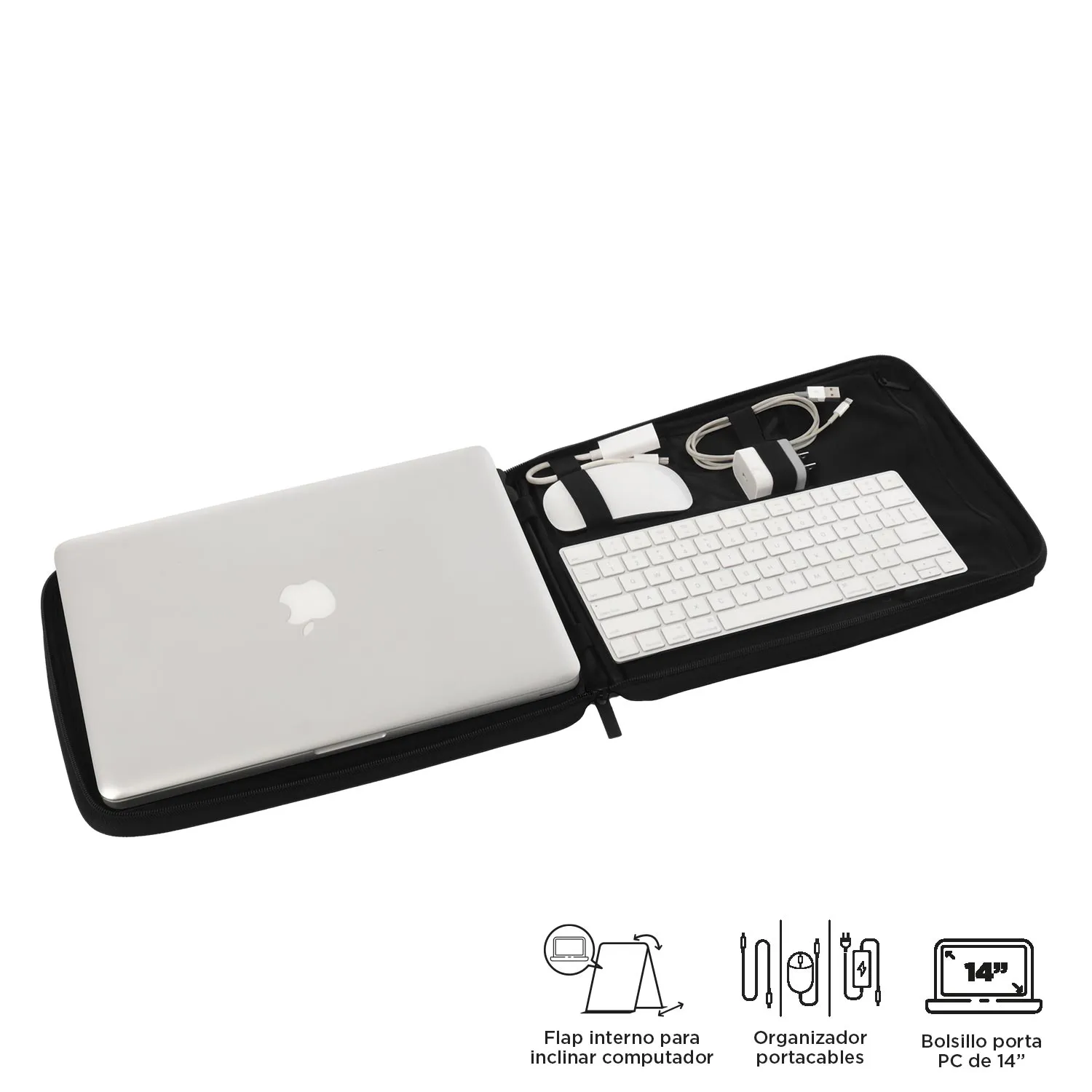 ORGANIZADOR TOTTO ESCRITORIO TABBY 2 - NEGRO - PORTA PC MULTIUSO - Imagen 3