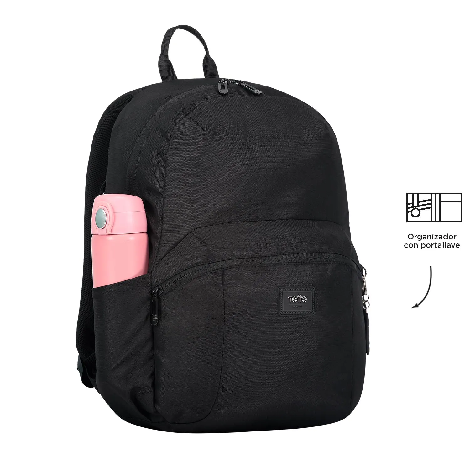 MORRAL TOTTO TRIK UNIVERSITARIO PORTA PC 14" - TALLA M - NEGRO - Imagen 5