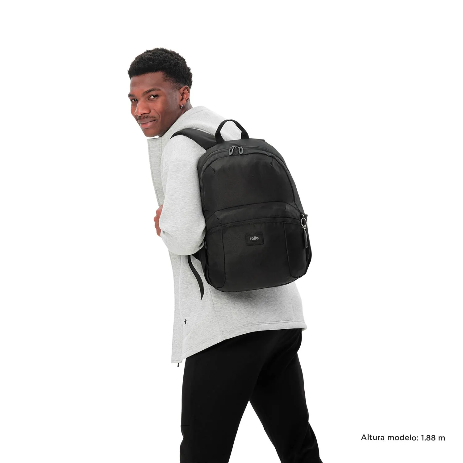 MORRAL TOTTO TRIK UNIVERSITARIO PORTA PC 14" - TALLA M - NEGRO - Imagen 2