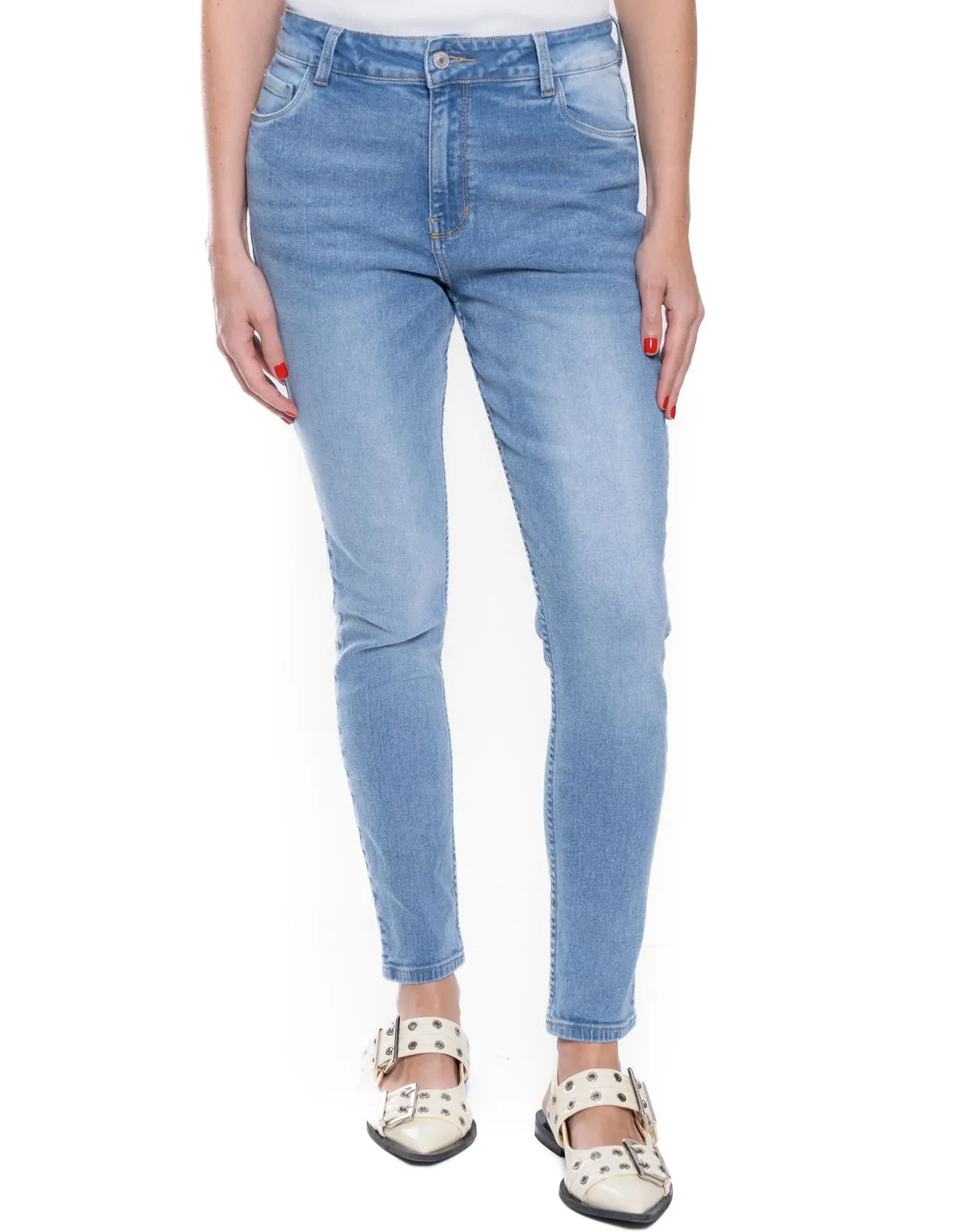 JEAN COLOR BLUE MUJER - HIGH WAIST SKINNY FIT