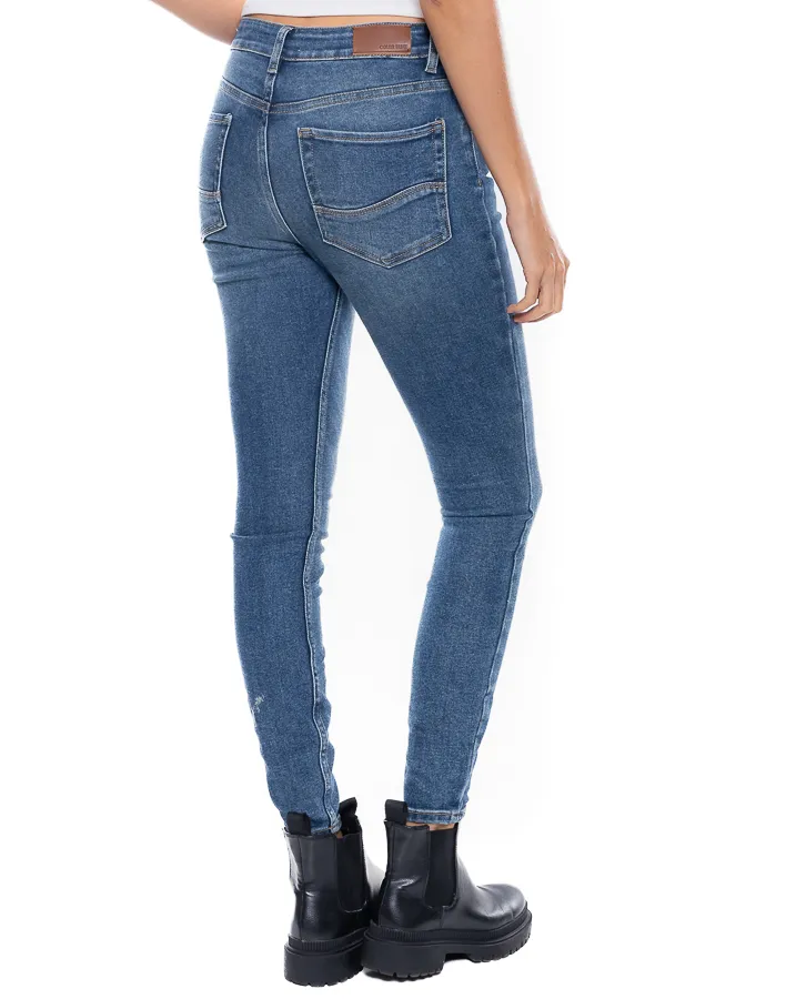 JEAN COLOR BLUE MUJER - HIGH WAIST SKINNY FIT - Imagen 8