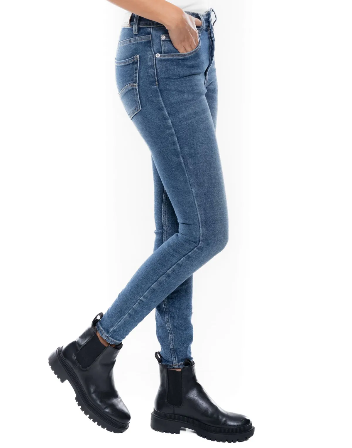 JEAN COLOR BLUE MUJER - HIGH WAIST SKINNY FIT - Imagen 2