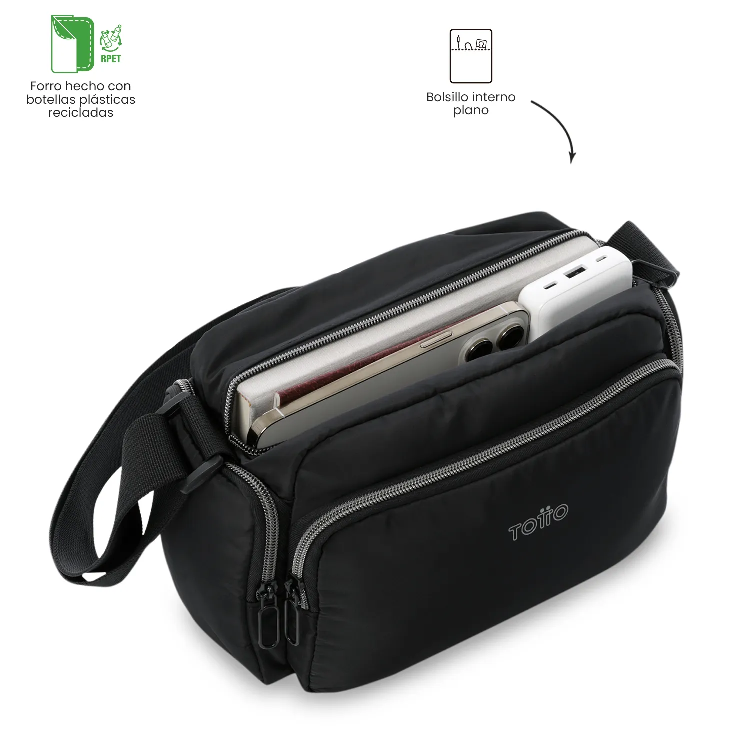 BOLSO TOTTO BRASIL - NEGRO - TALLA S - Imagen 4
