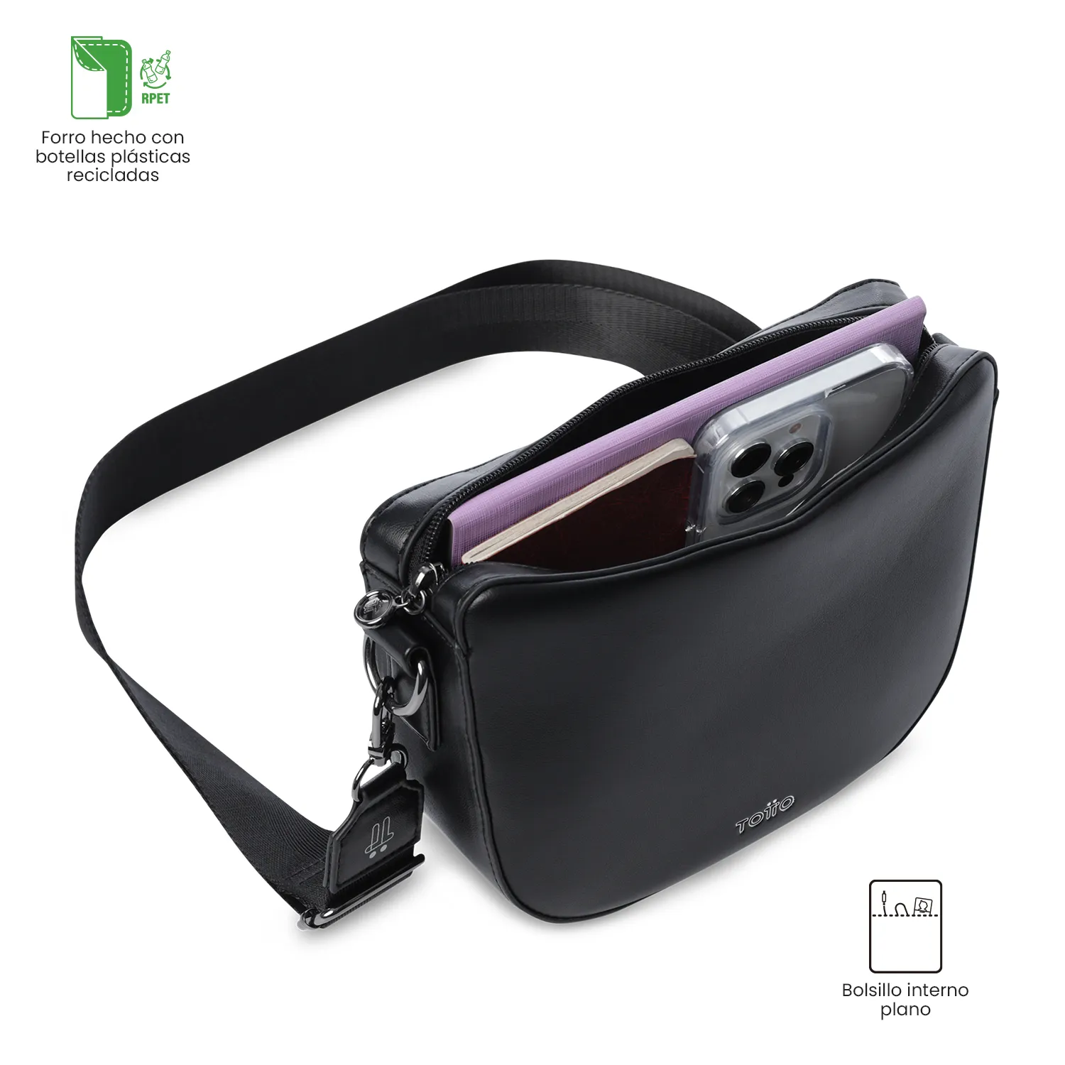 BOLSO TOTTO STYLE 2 EN 1 CROSSBODY - GRIS - Imagen 6