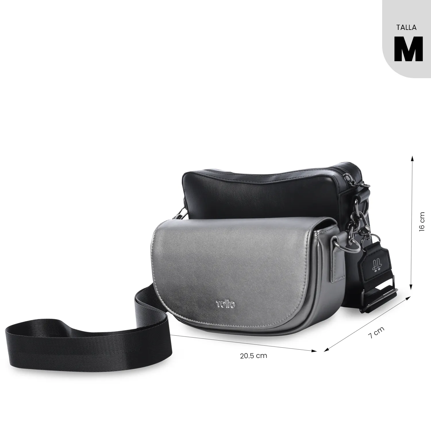 BOLSO TOTTO STYLE 2 EN 1 CROSSBODY - GRIS - Imagen 2