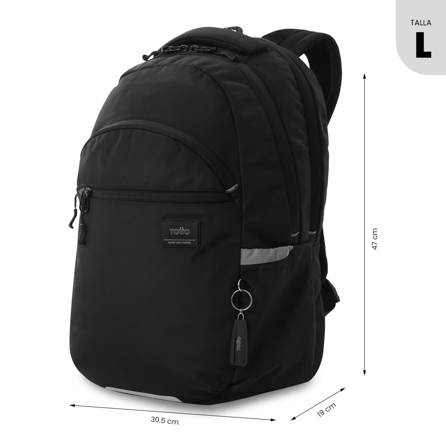 MORRAL TOTTO INDO PORTA PC 15.4" - TALLA L - NEGRO - Imagen 3