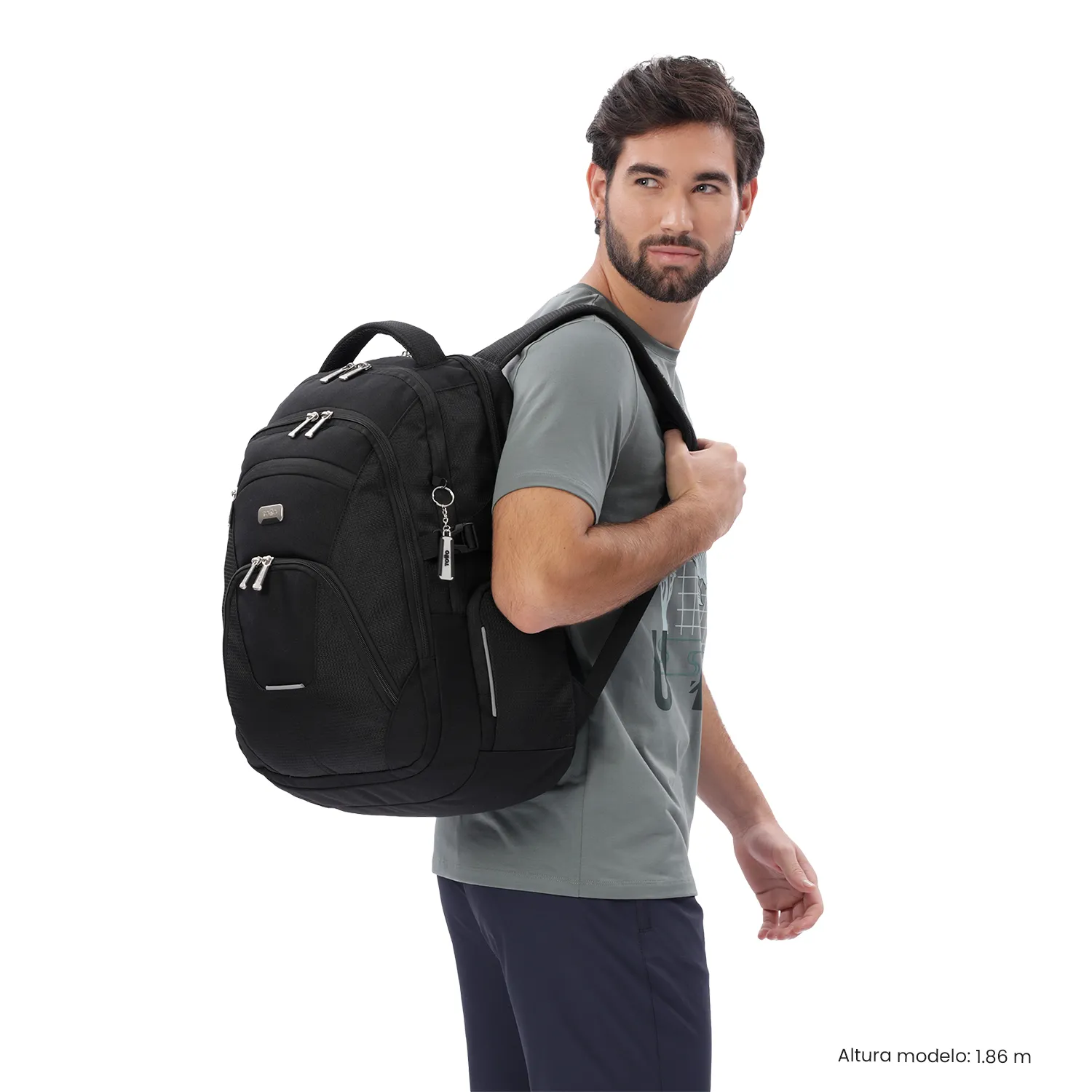 MORRAL TOTTO POLIXAN 3.0 PORTA PC 16" - TALLA XL - NEGRO - Imagen 2