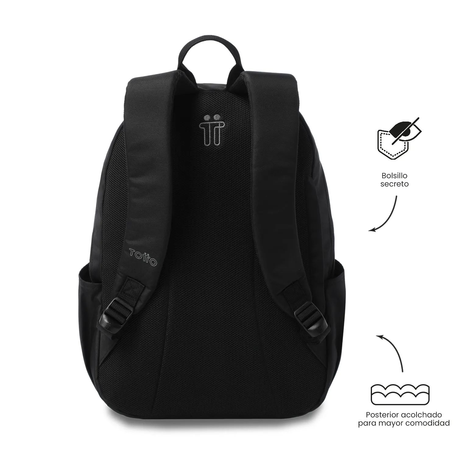 MORRAL TOTTO TRIK 2.0 PORTA PC 14" - TALLA M - NEGRO - Imagen 4