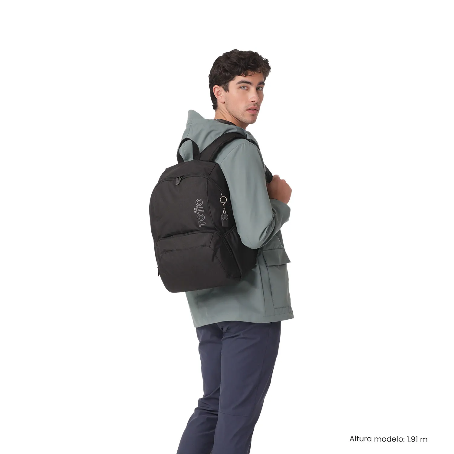 MORRAL TOTTO OMETTO 2.0 PORTA PC 14" - TALLA L - NEGRO - Imagen 2