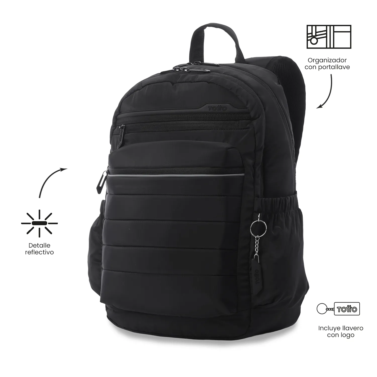 MORRAL TOTTO PLAINE 2.0 PORTA PC 14" - TALLA L - NEGRO - Imagen 7