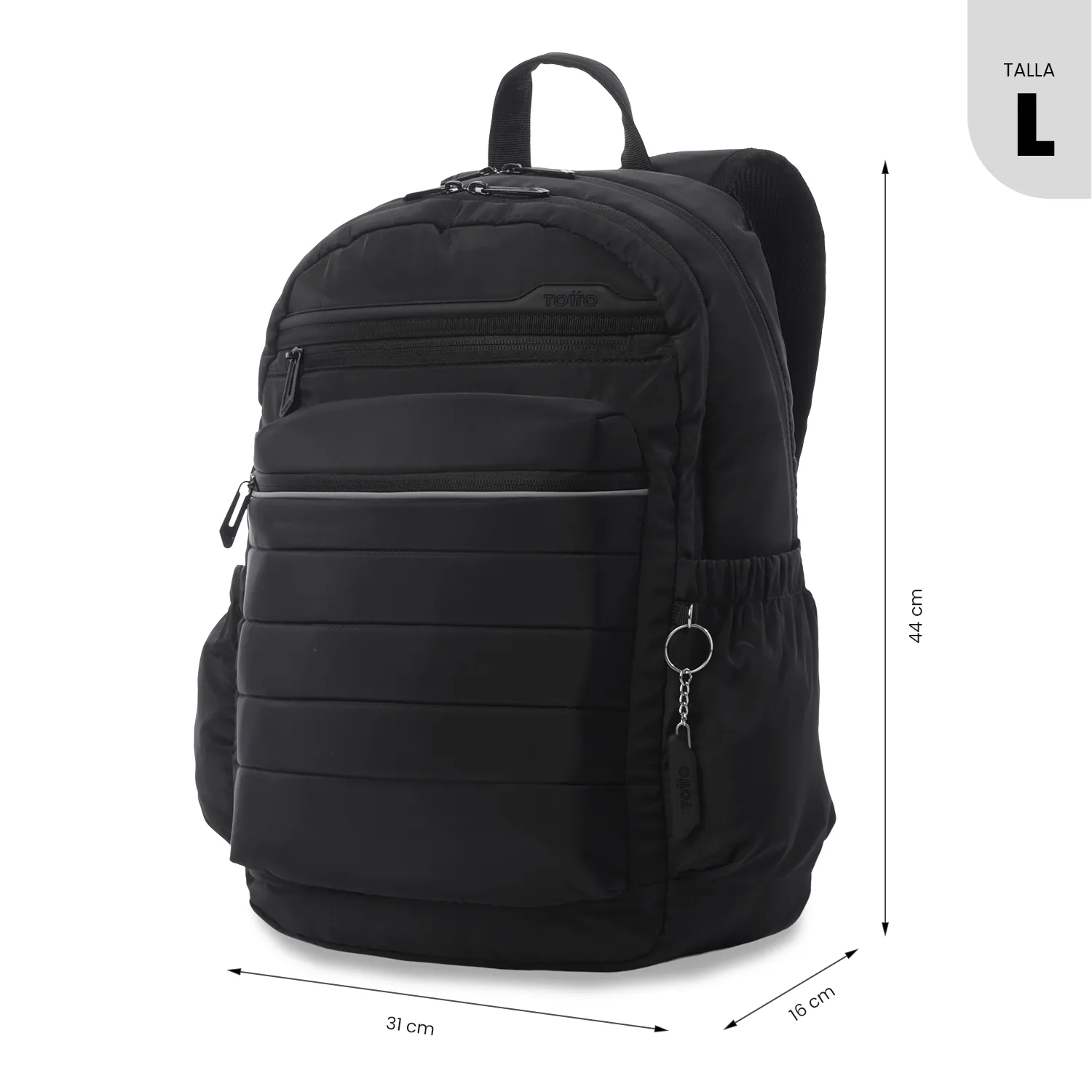 MORRAL TOTTO PLAINE 2.0 PORTA PC 14" - TALLA L - NEGRO - Imagen 3