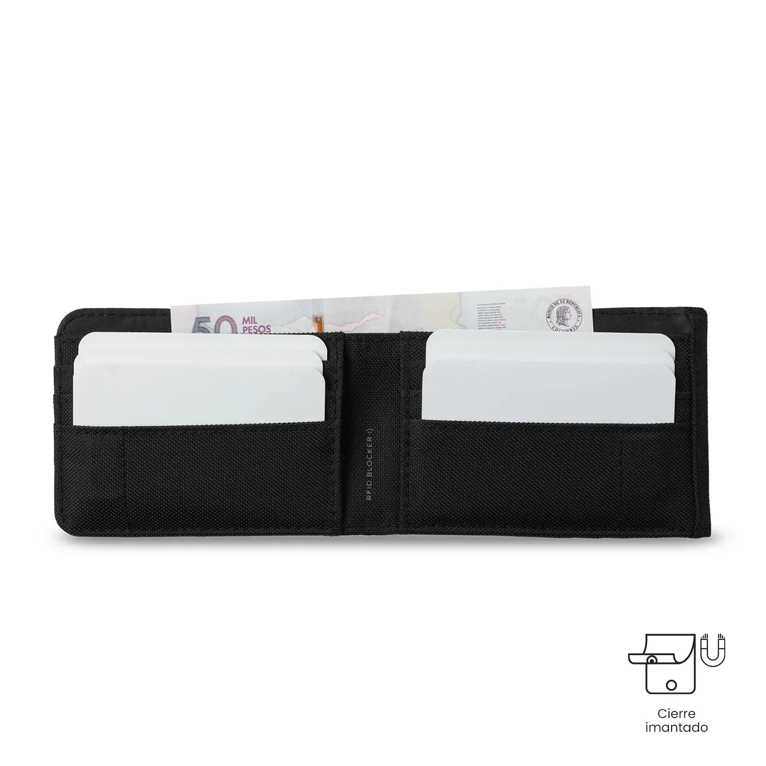 BILLETERA TOTTO WOOD 2 GRANDE RFID BLOCKER - NEGRO - Imagen 4