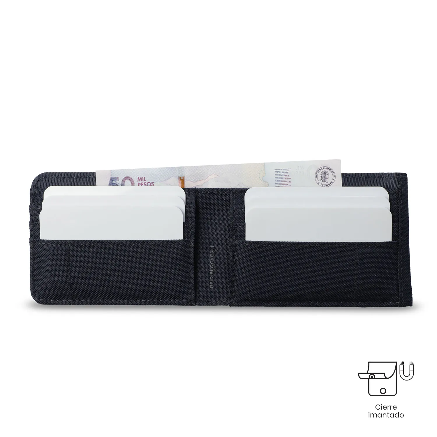 BILLETERA TOTTO WOOD 2 GRANDE RFID BLOCKER - AZUL - Imagen 4