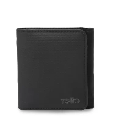BILLETERA TOTTO WOOD 2 GRANDE RFID BLOCKER - NEGRO