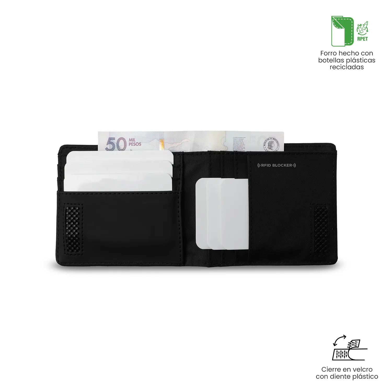 BILLETERA TOTTO NEXUS MEDIANA RFID BLOCKER - NEGRO - Imagen 4